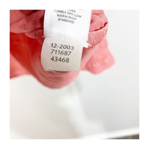 J Jill Linen V-Neck Popover Long Sleeve Tunic Shirt Top In Pink Size M - Picture 4 of 6